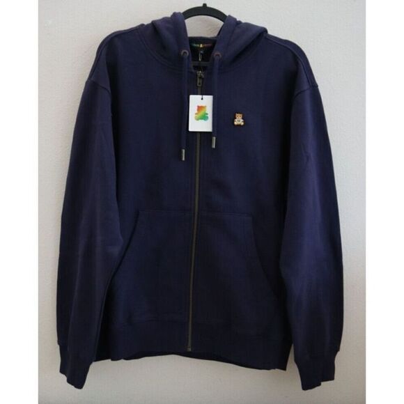 Teddy Fresh TF23FL78-TF1674 Unisex Sz M Navy Blue Classic Full Zip Fleece Hoodie - Picture 1 of 7